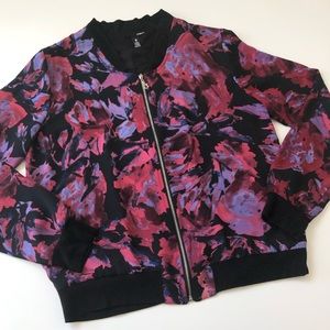 Aqua floral silky blazer